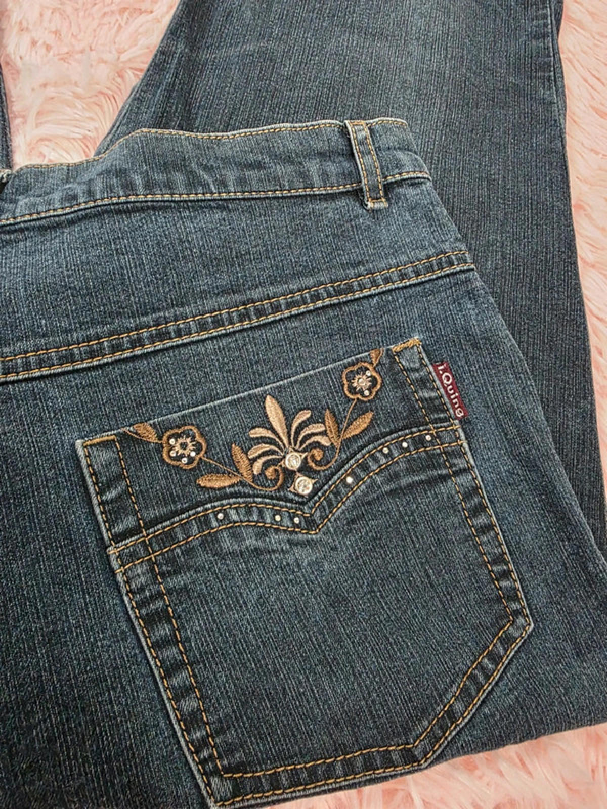 Vintage Y2K I. Quing Mid Rise Jeans UK Size 10 Petite