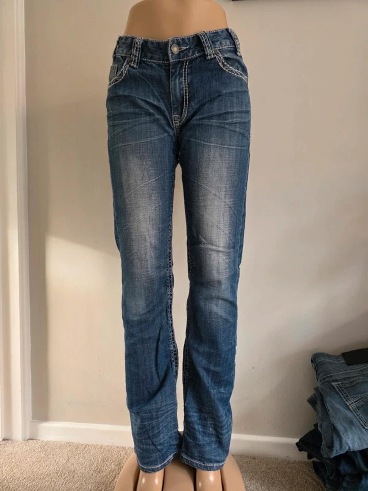 Vintage Y2K Rock & Roll Cowgirl Mid Rise Boyfriend Jeans UK Size 10 tall