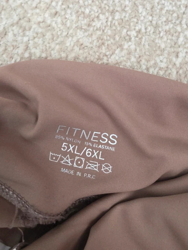La Vogue High Waisted Brown Gym Leggings UK Size 12-14