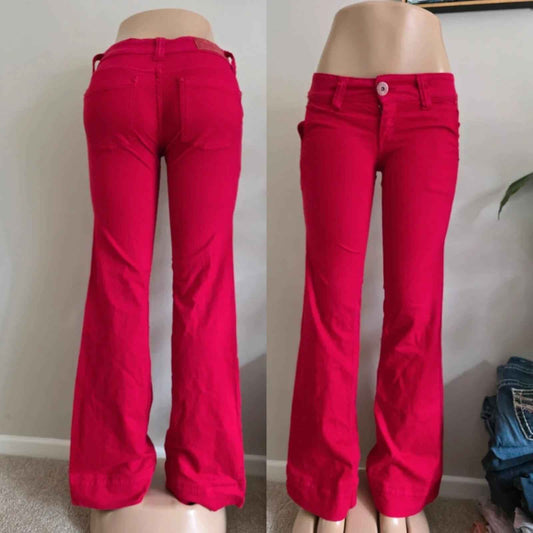 Vintage Y2K Denim Colours Low Rise Wide Leg Jeans UK Size 6 Tall