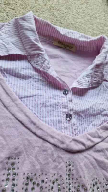 "Fantasy" Y2K Pink Layered Shirt Top Diamante Analcan National Graphic S M UK 8 10