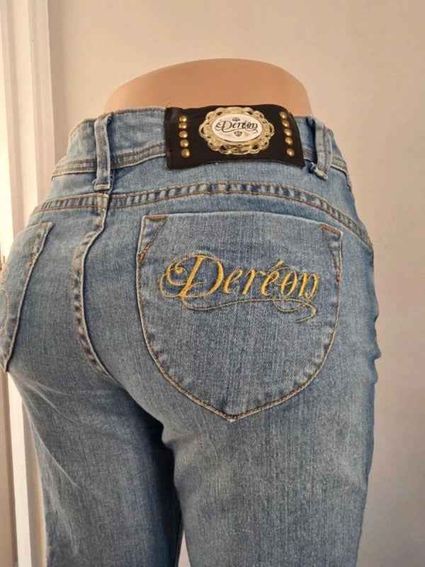 Dereon Low Rise Straight Leg Vintage Y2K Jeans UK Size 10