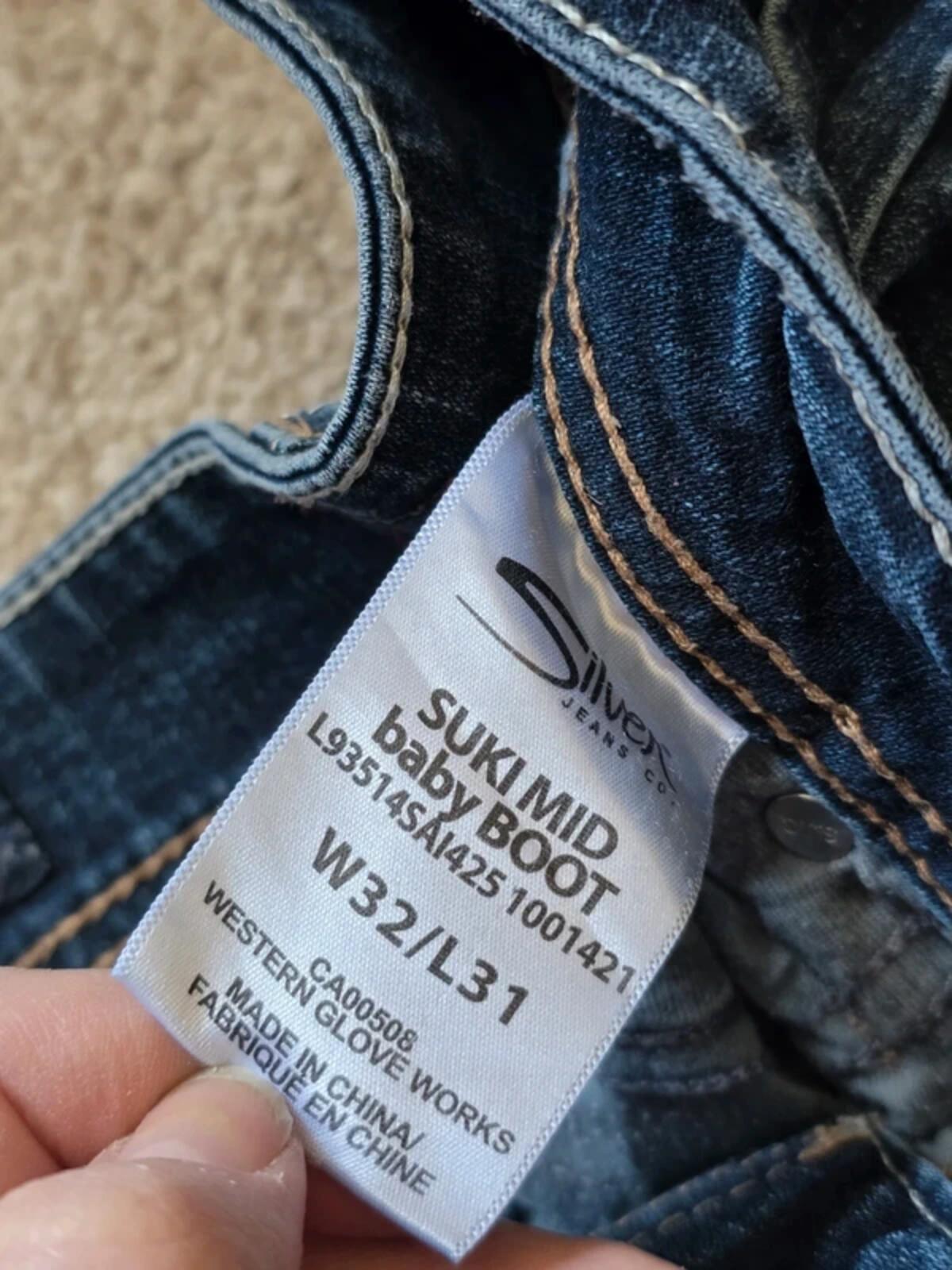 Vintage Y2K Silver Jeans Mid Rise Bootcut Jeans UK Size 14