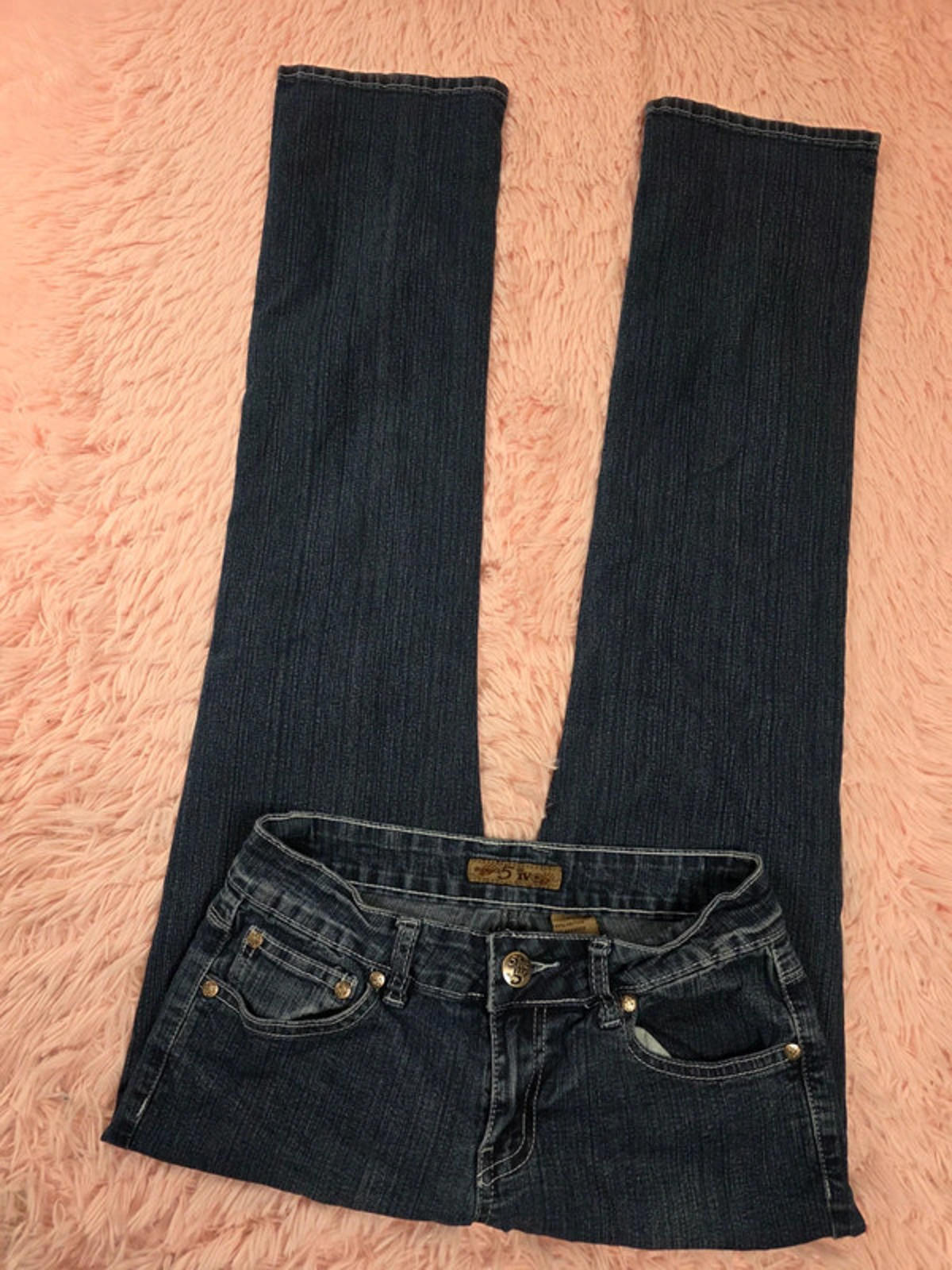 Y2K Give Me 5ive Super Low Rise Bootcut Jeans UK Size 8