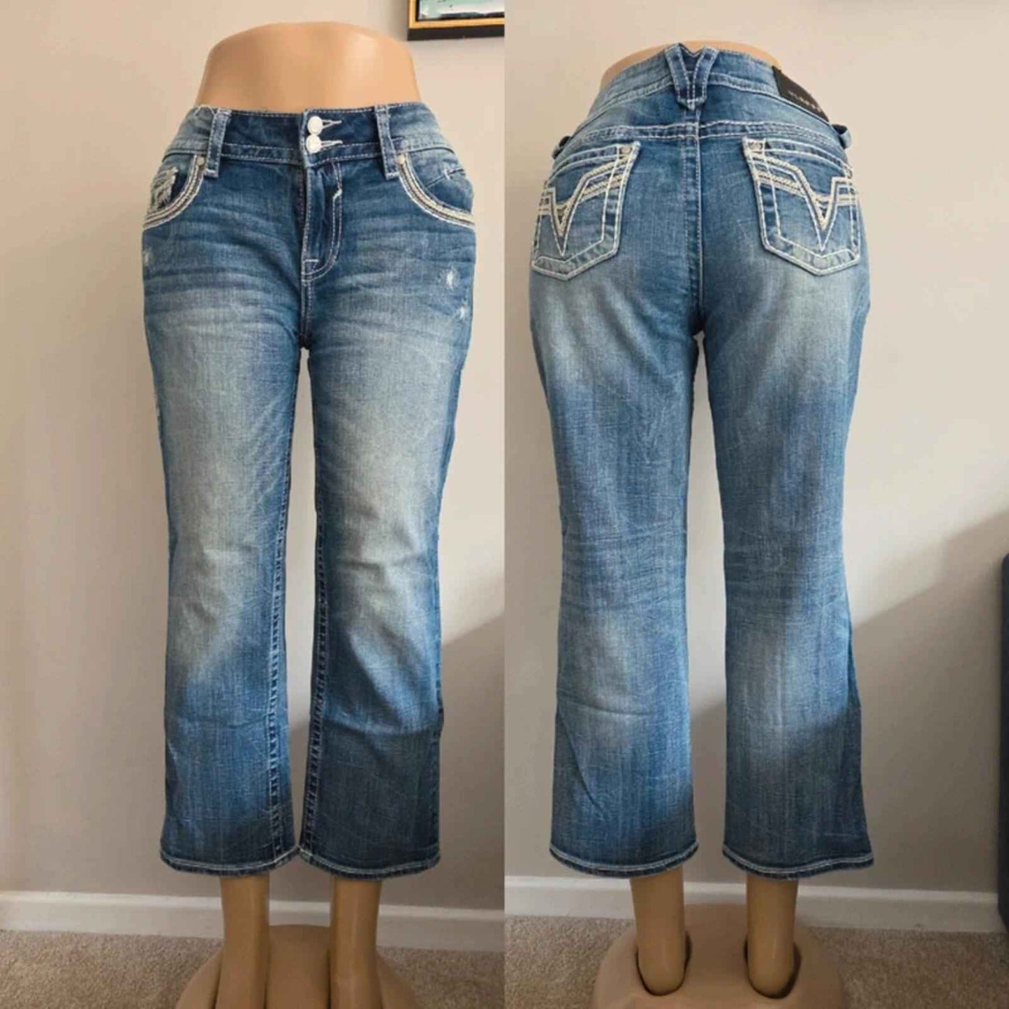 Vigoss Mid Rise Capri Vintage Y2K Jeans UK Size 14/16