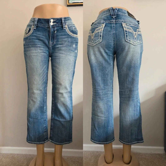 Vigoss Mid Rise Capri Vintage Y2K Jeans UK Size 14/16