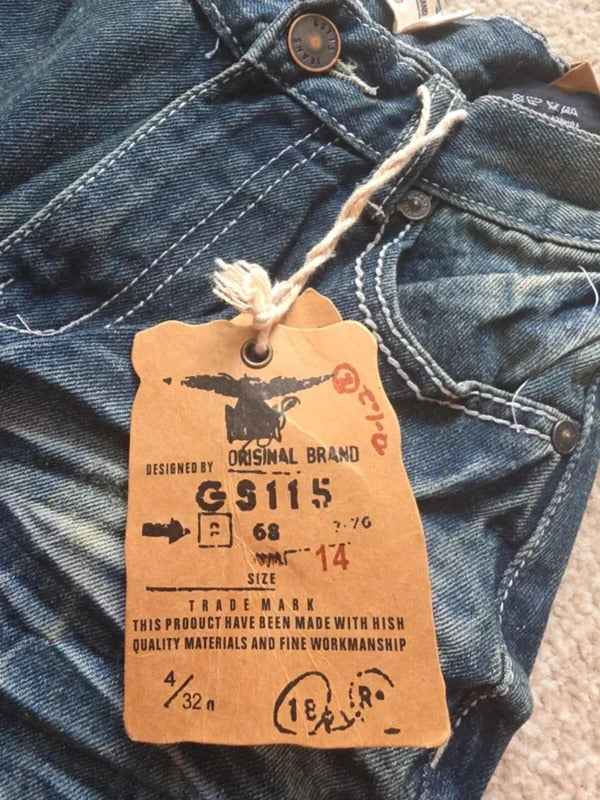 GS115 High Rise Straight Baggy Vintage Y2K Jeans UK Size 4/6 Petite