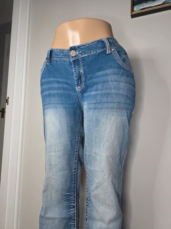 Amethyst Jeans Mid Rise Bootcut Vintage Y2K Jeans UK Size 20/22