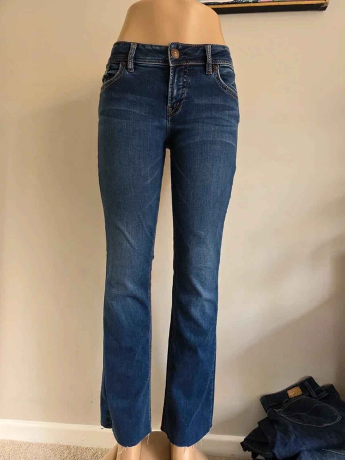Vintage Y2K Silver Jeans Mid Rise Bootcut Jeans UK Size 12