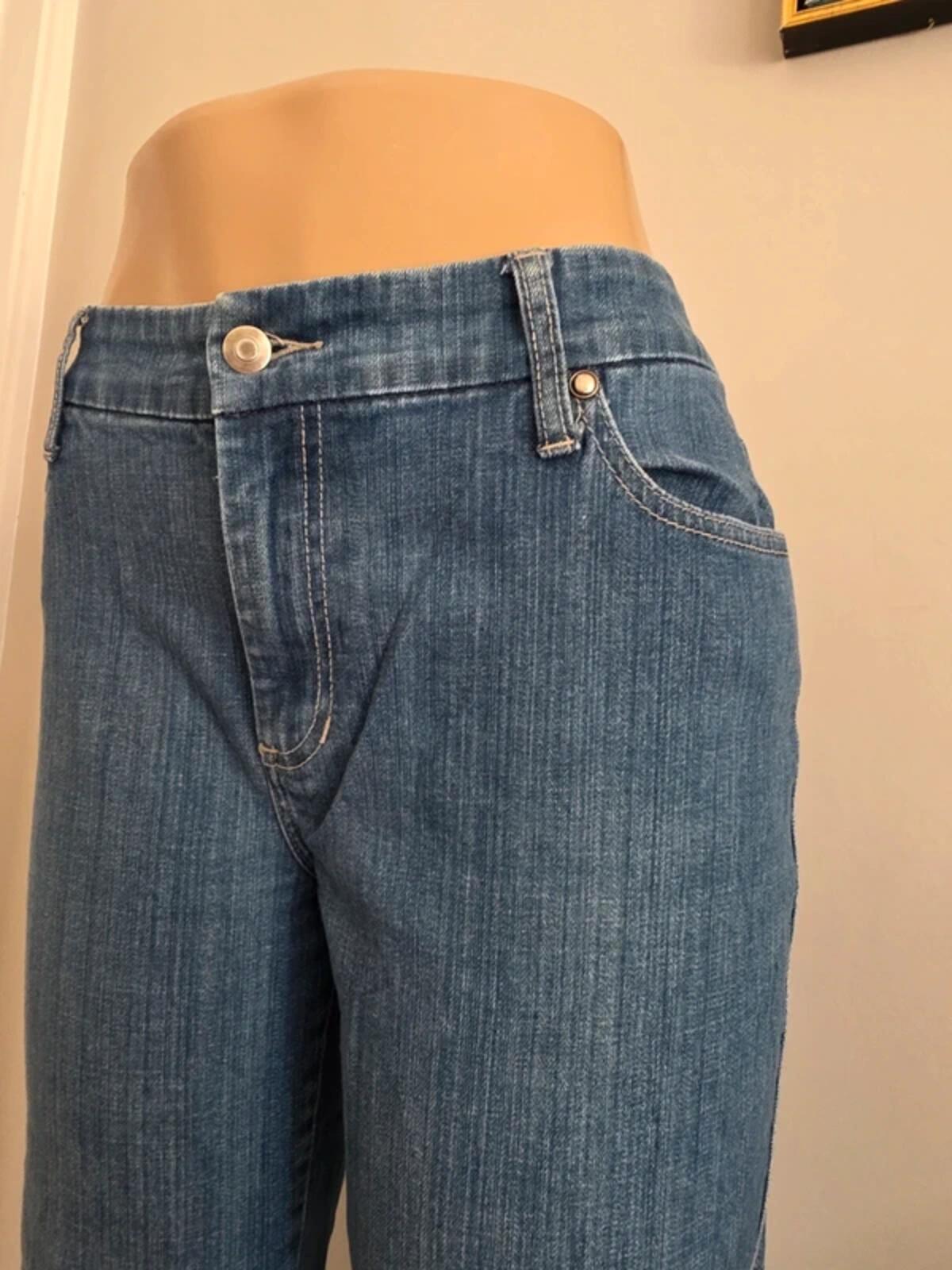 Chico’s Platinum Mid Rise Bootcut Vintage Y2K Jeans UK Size 12/14 Petite