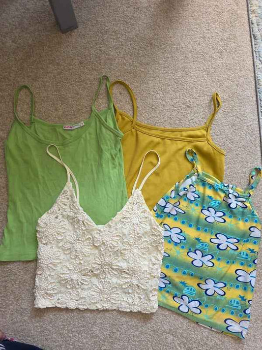 Vintage Y2K Cami Vest Top Bundle Size 4/6 Italy Floral Lace x4
