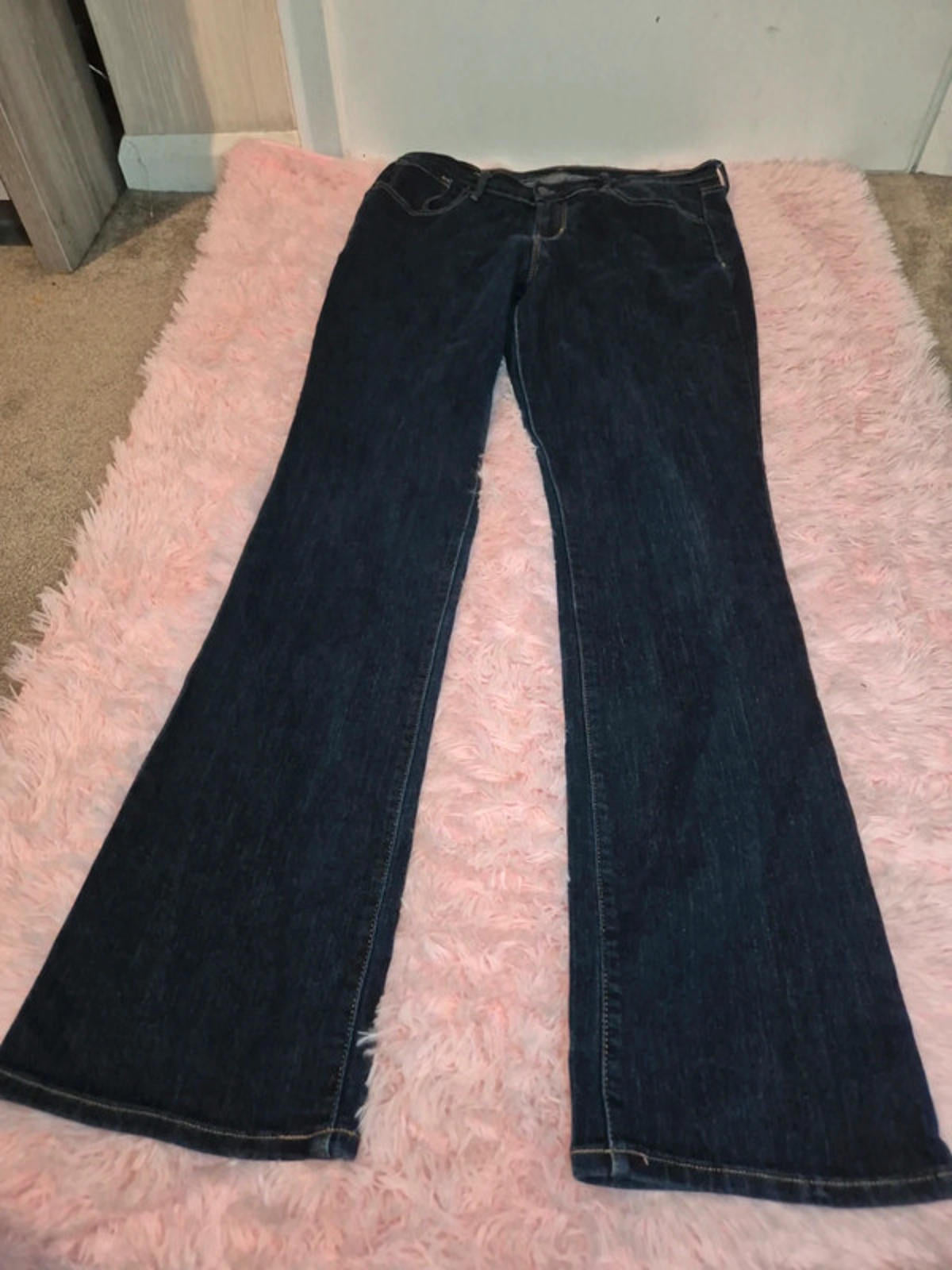 Vintage Y2K Old Navy Curvy Bootcut Jeans Mid Rise UK 14 Tall