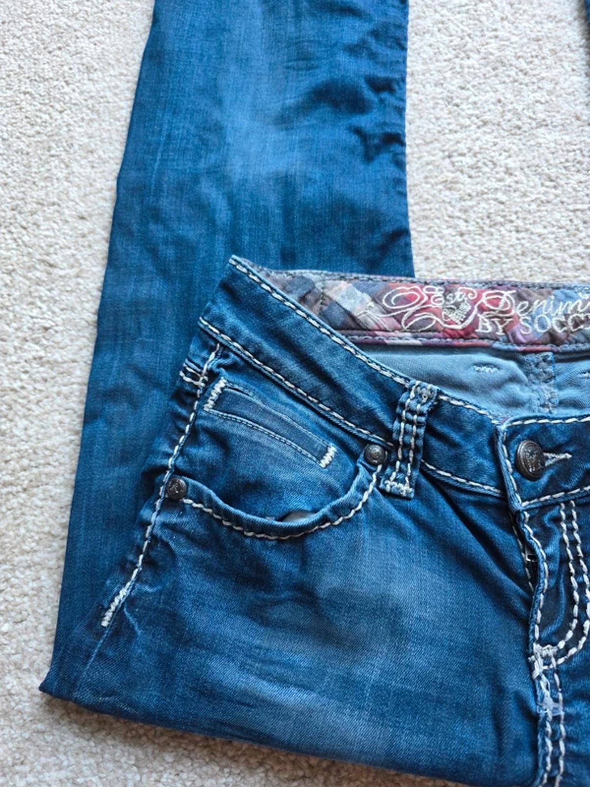Vintage Y2K Soccx Super Low Rise Bootcut Jeans UK Size 8