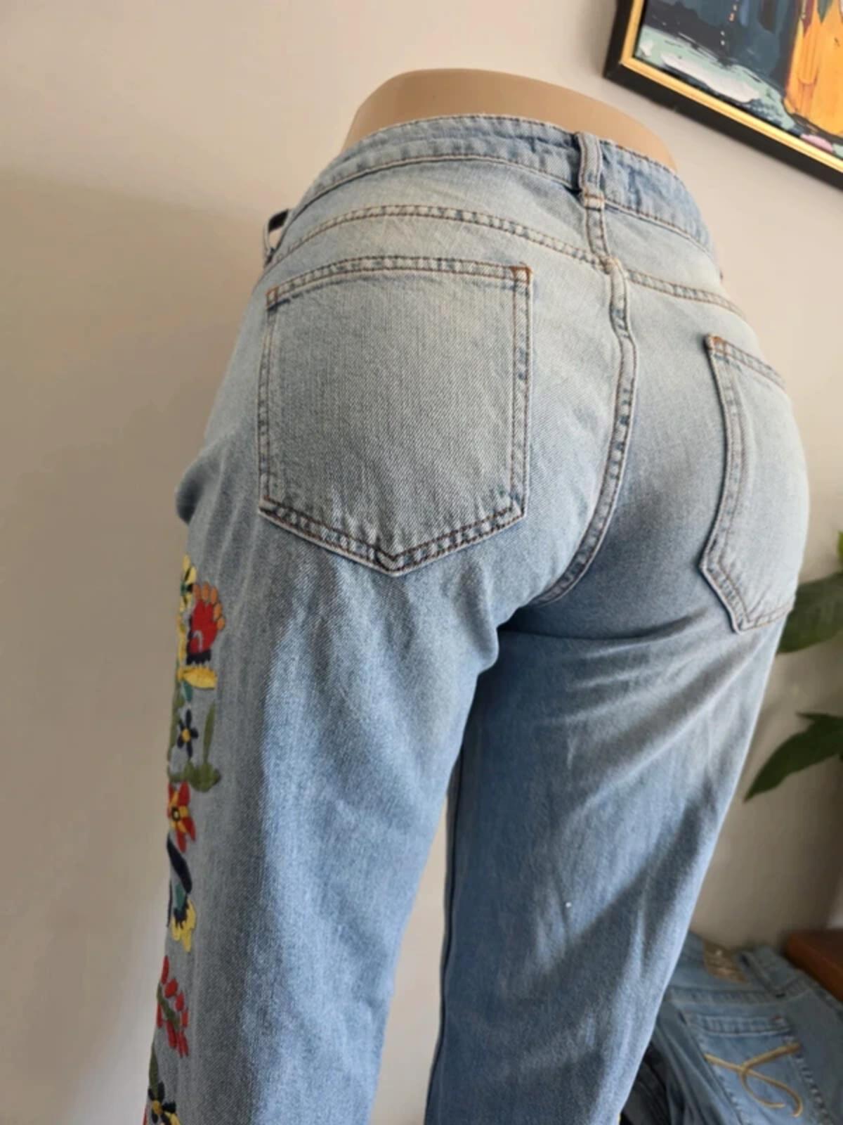 Vintage Y2K Zara Basic Straight Leg Jeans Mid/Low Rise UK Size 12 Petite