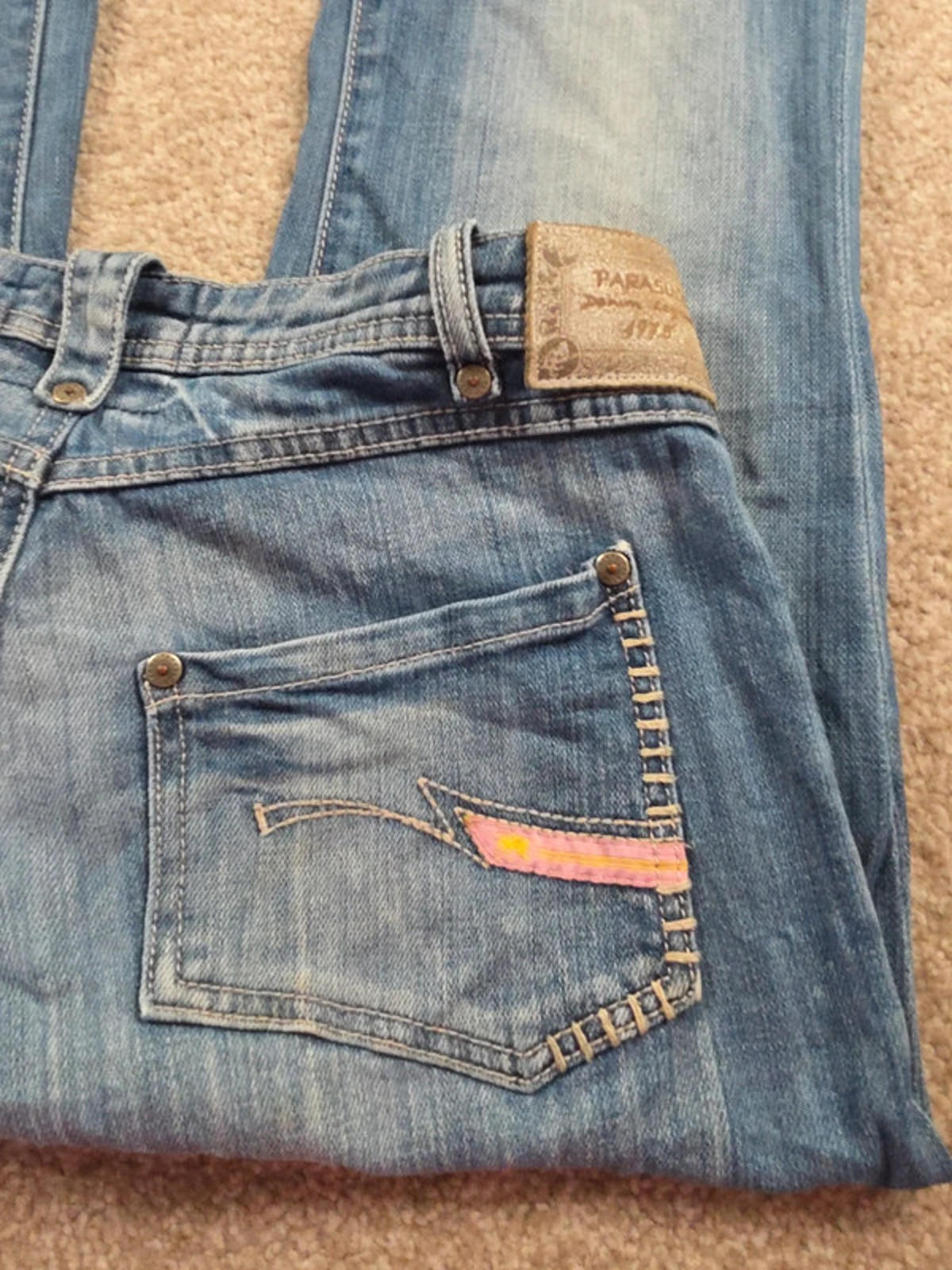 Vintage Y2K Parasuco Super Low Rise Bootcut Jeans UK Size 8