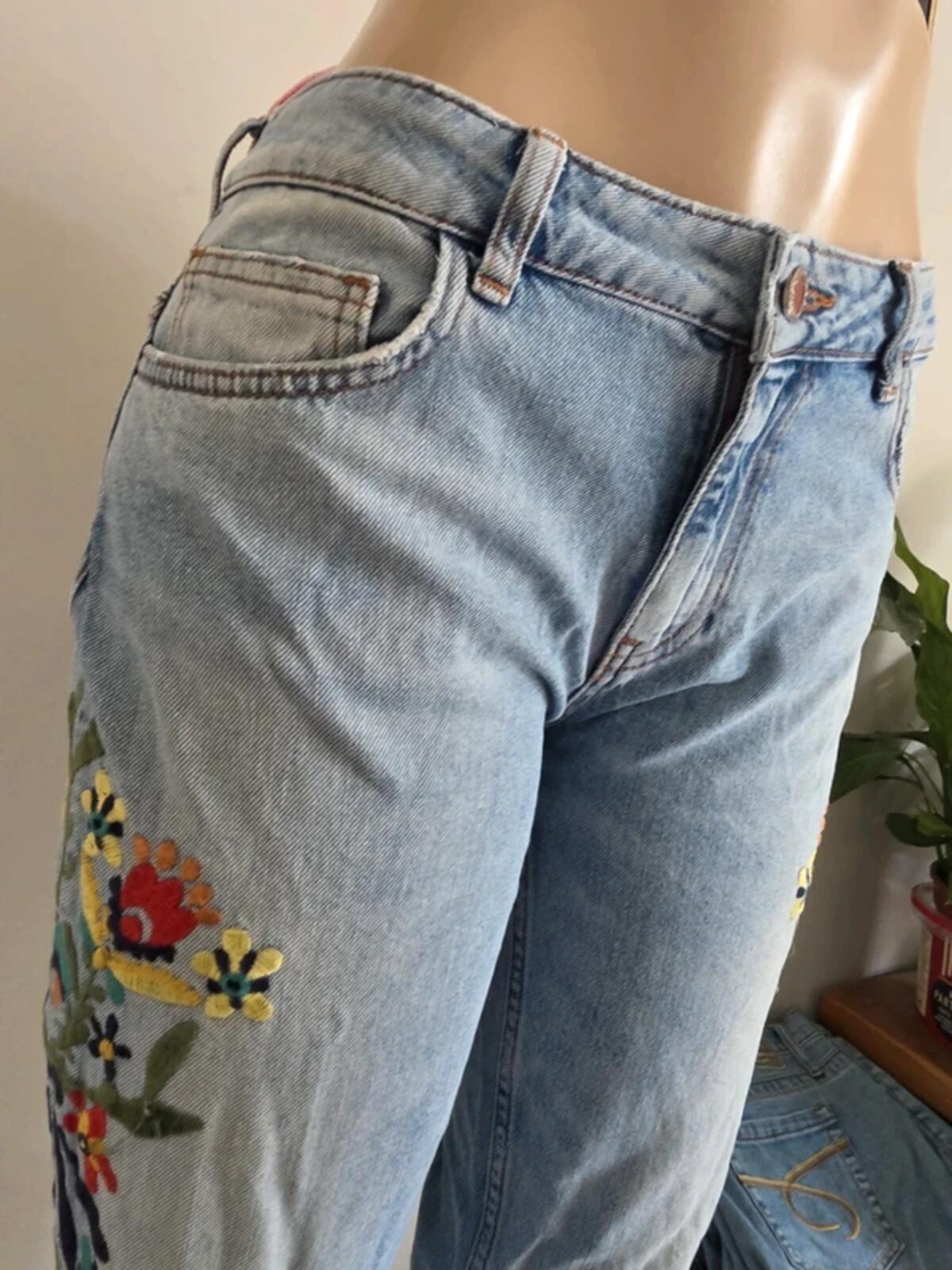 Vintage Y2K Zara Basic Straight Leg Jeans Mid/Low Rise UK Size 12 Petite