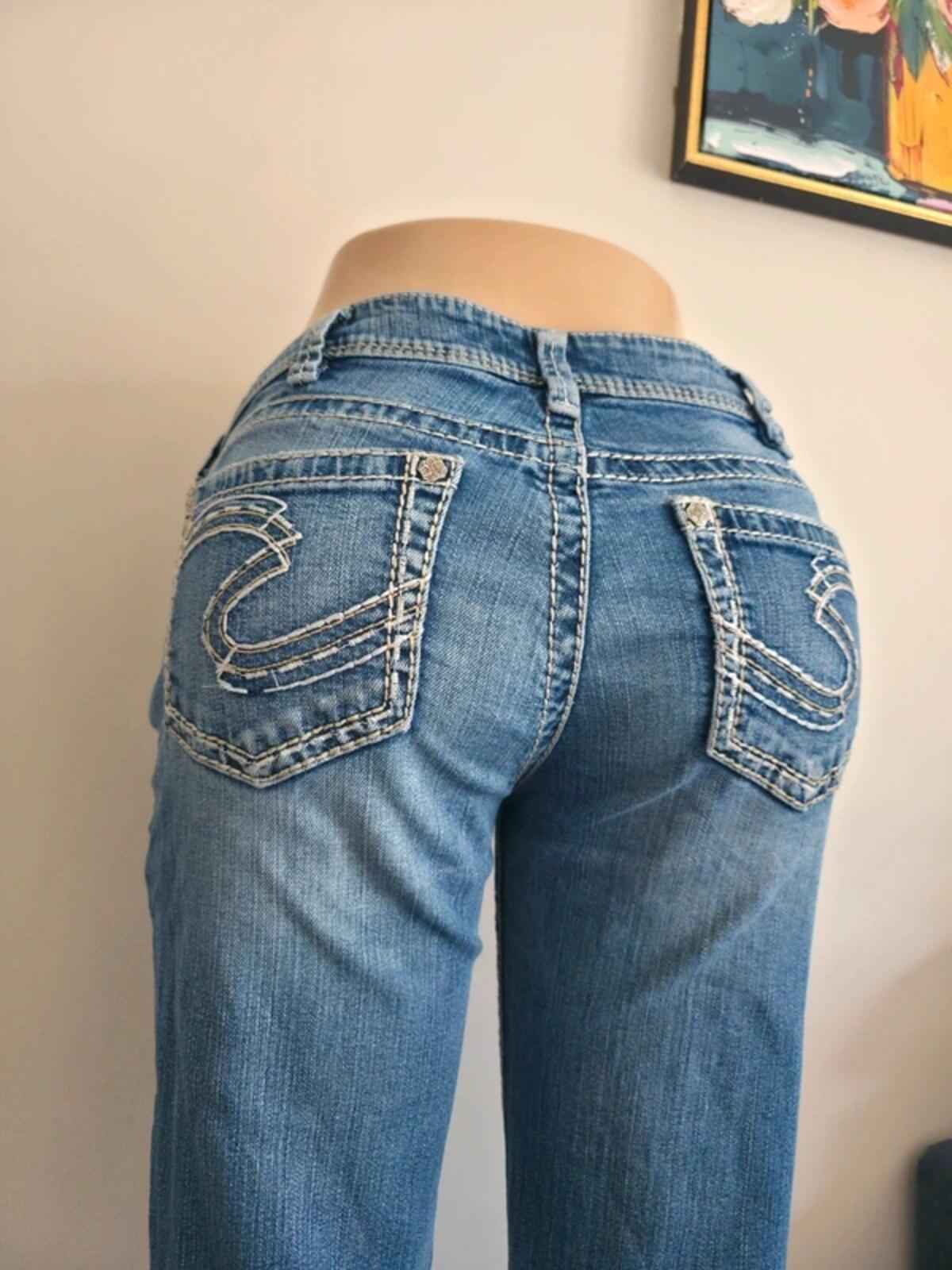 Silver Mid Rise Bootcut Vintage Y2K Jeans UK Size 10/12 Petite
