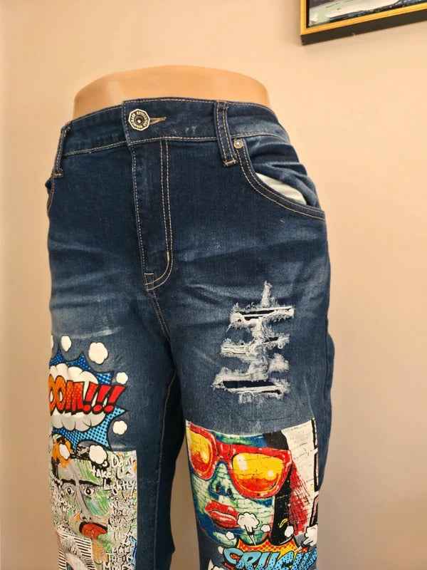 Rutherford Tall Skinny Printed Jeans UK Size 14
