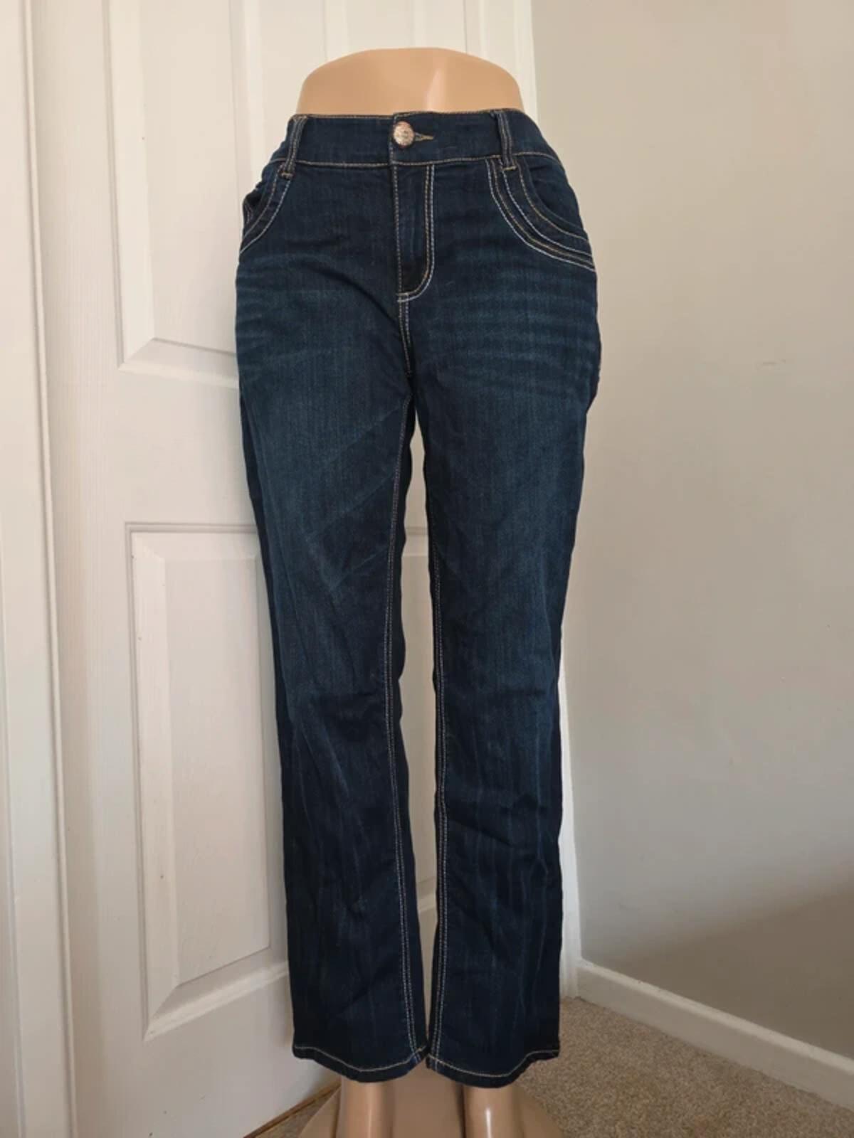 Seven7 Luxe Mid Rise Straight Vintage Y2K Jeans UK Size 18 Petite