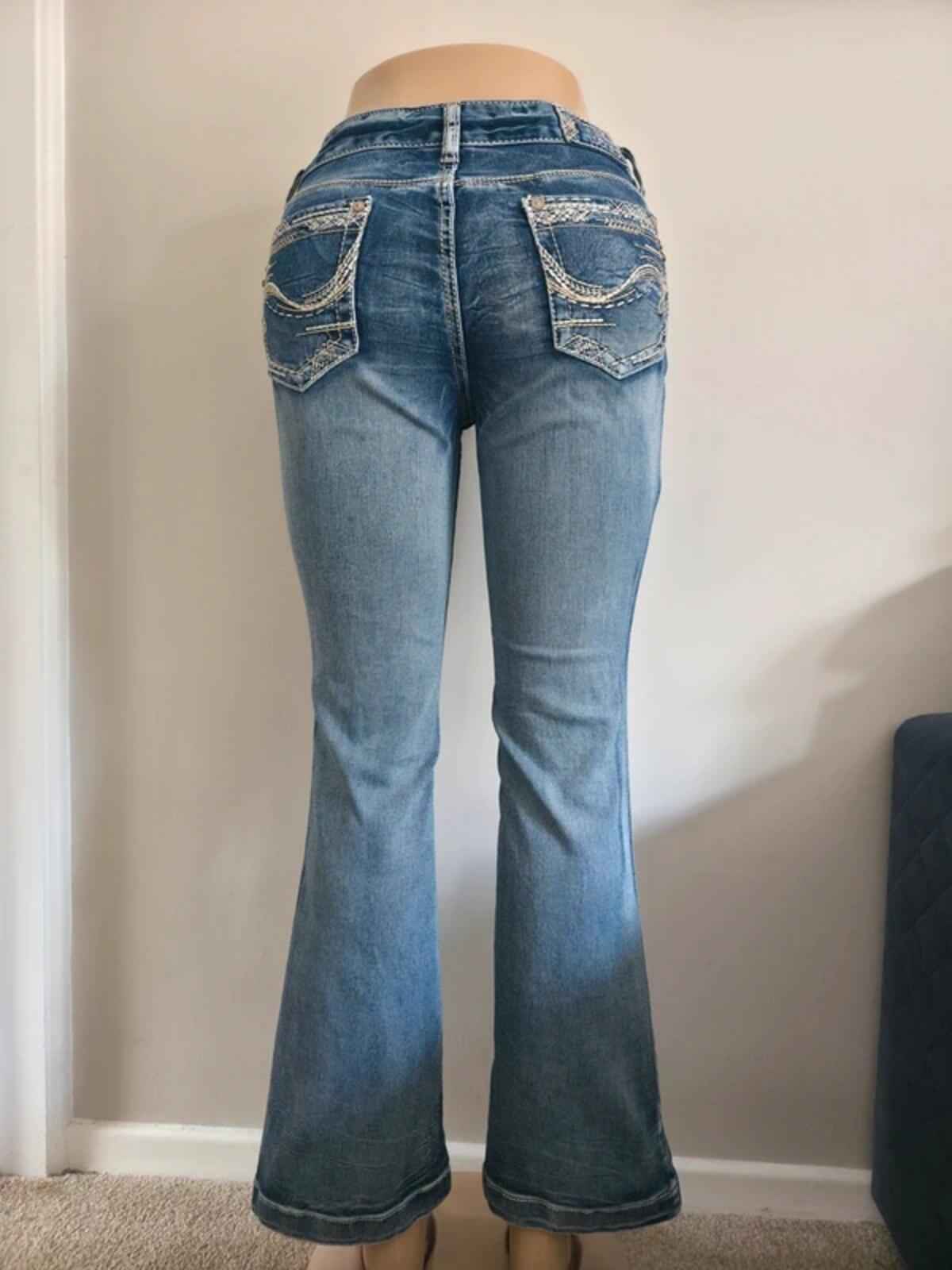 Amethyst Mid Rise Bootcut Vintage Y2K Jeans UK Size 10 Petite