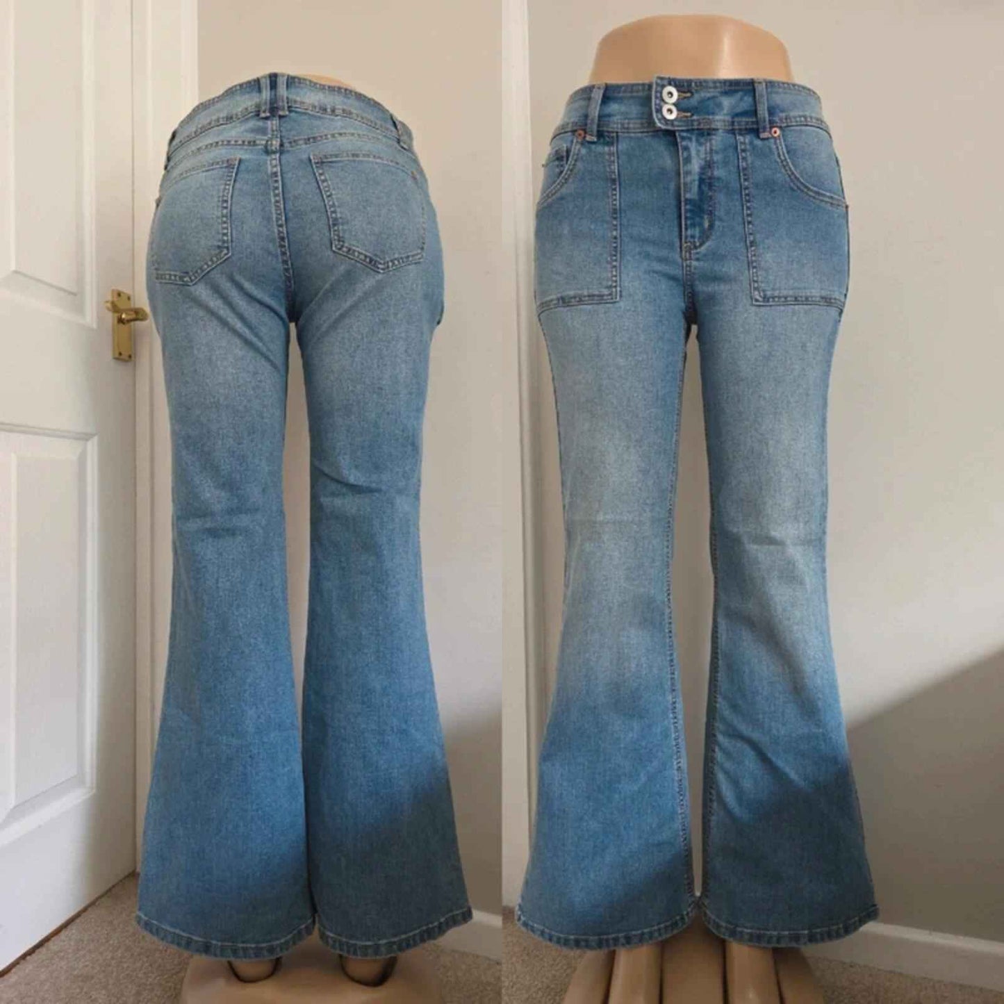 No Boundaries Mid Rise Flared Jeans UK Size 14