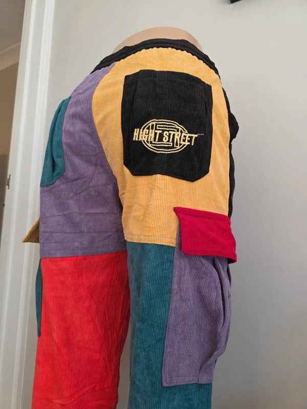Aelfric Eden High Rise Colour Block Corduroy Cargo Trousers UK Size 10/12