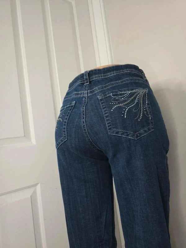 Lee Mid Rise Bootcut Vintage Y2K Jeans UK Size 16/18 Petite