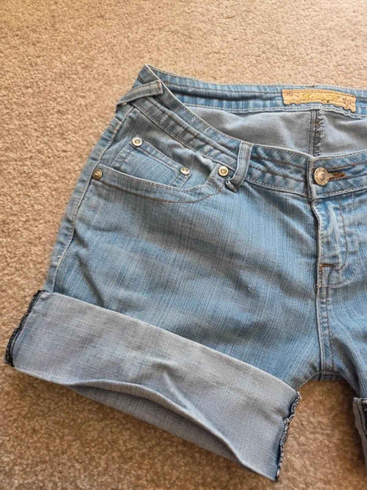 Vintage Y2K X&F Low Rise Denim Shorts UK Size 10
