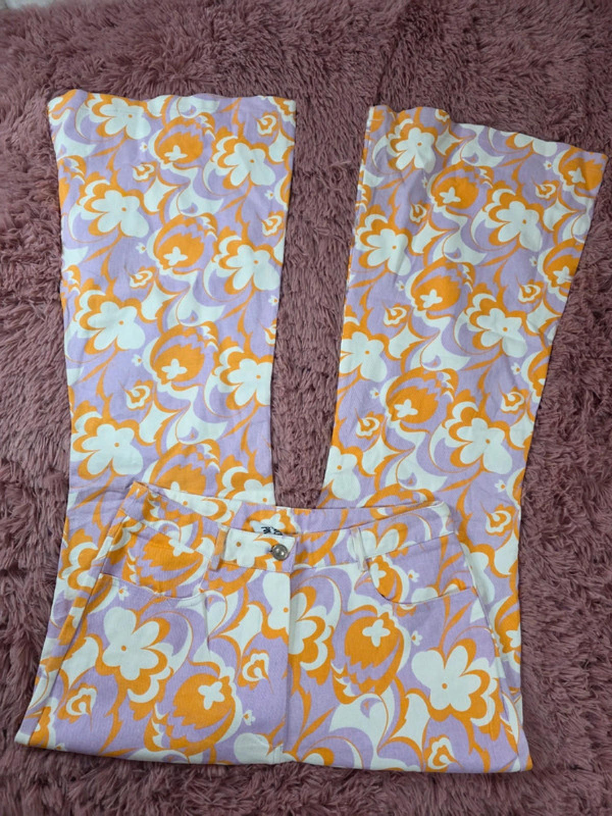 Princess Polly Floral Flared High Rise Trousers UK size 8/10