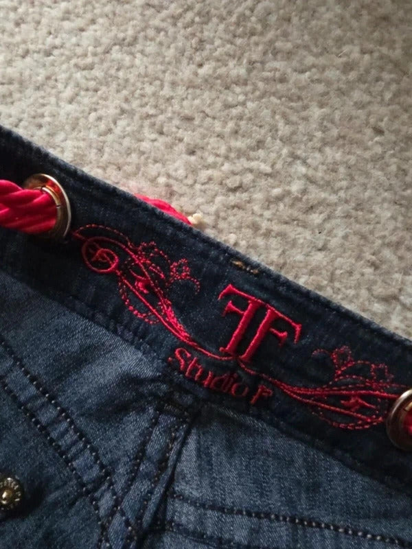 Studio F Mid Rise Slim Vintage Y2K Jeans UK Size 12/14