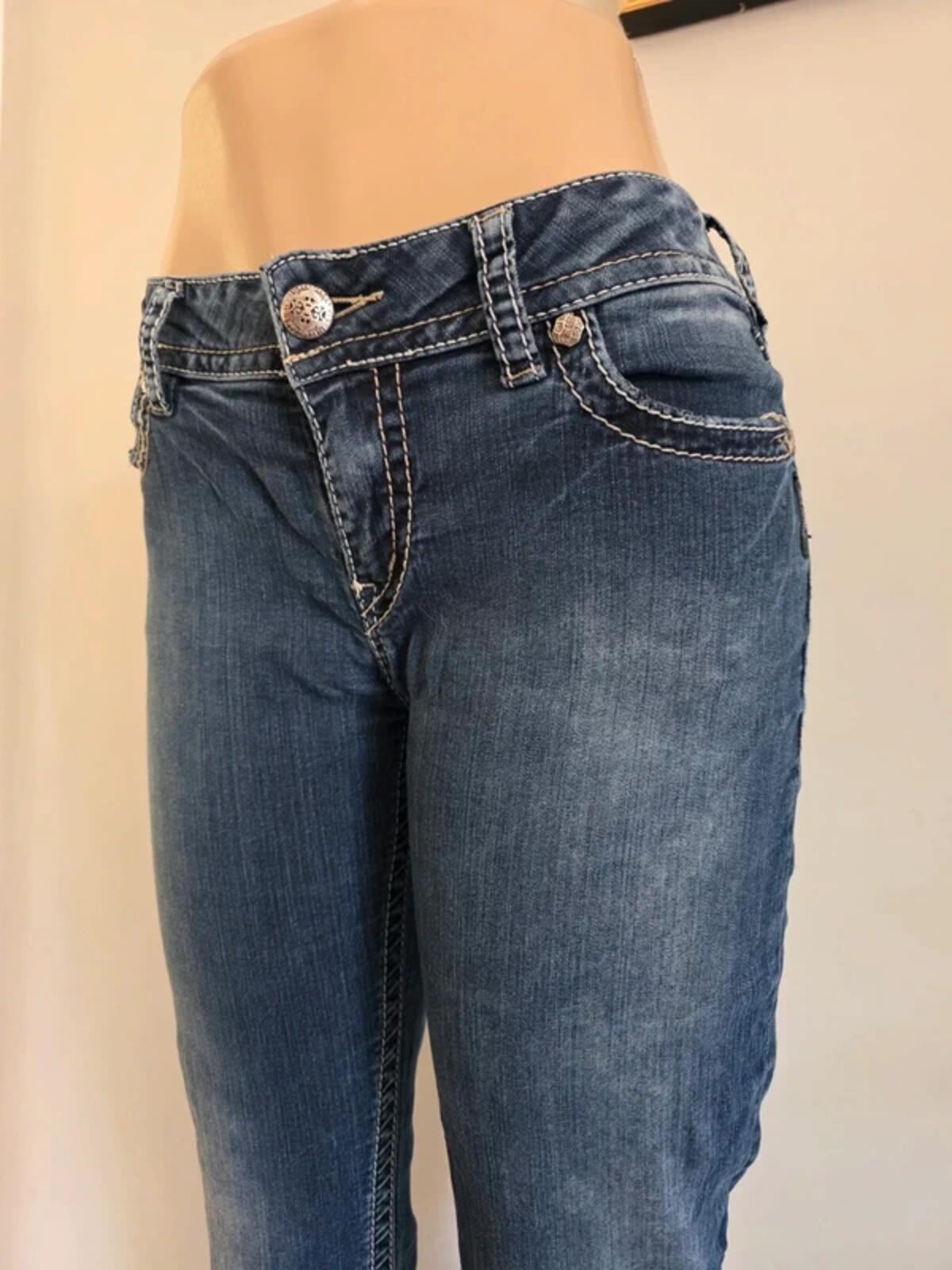 Vintage Y2K Silver Jeans Mid Rise Skinny Jeans UK Size 14