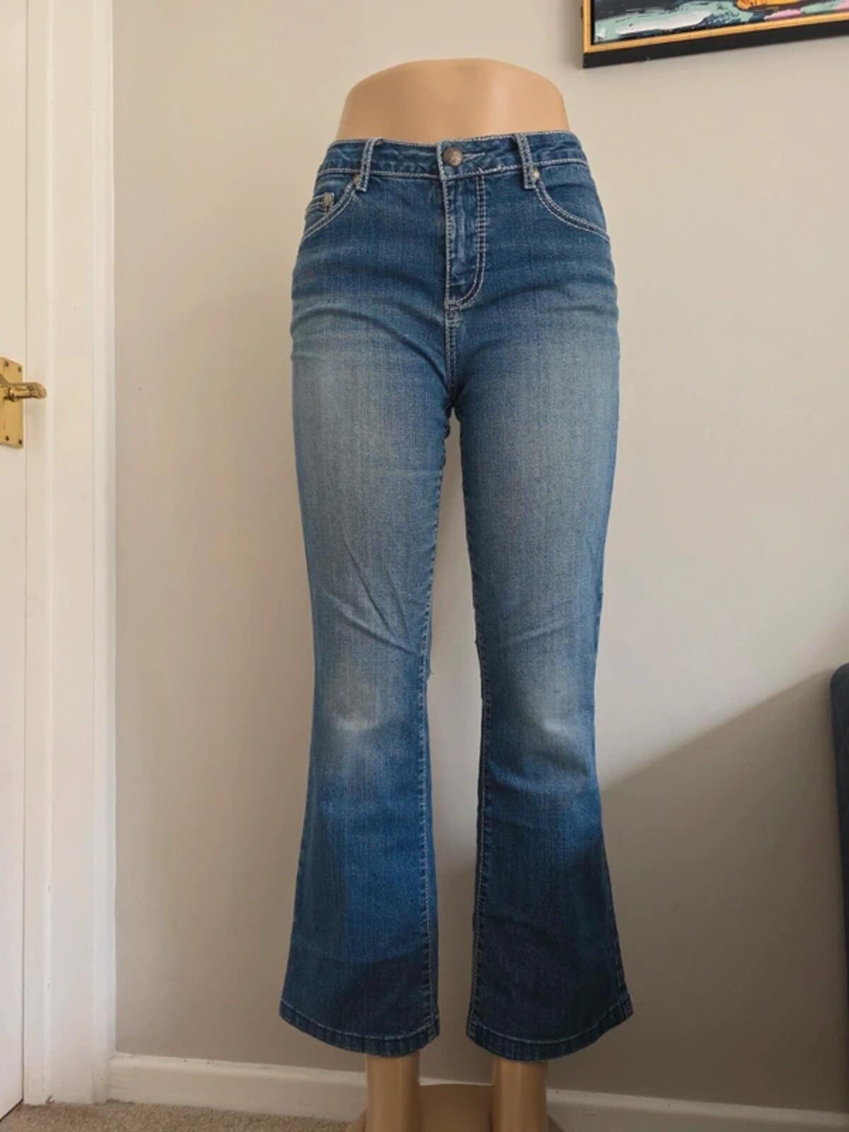 Luxe Mid Rise Bootcut Vintage Y2K Jeans UK Size 8 Petite