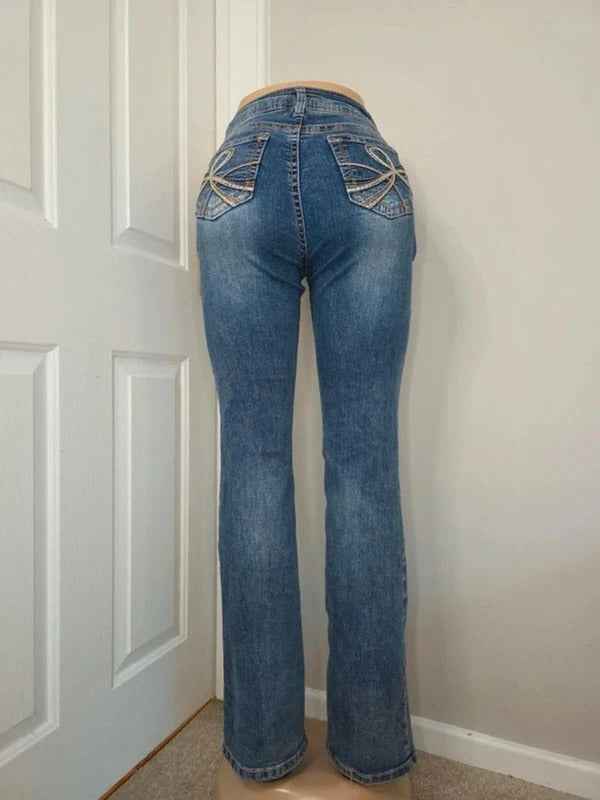 Wallflower Mid Rise Bootcut Vintage Y2K Jeans UK Size 12 Tall