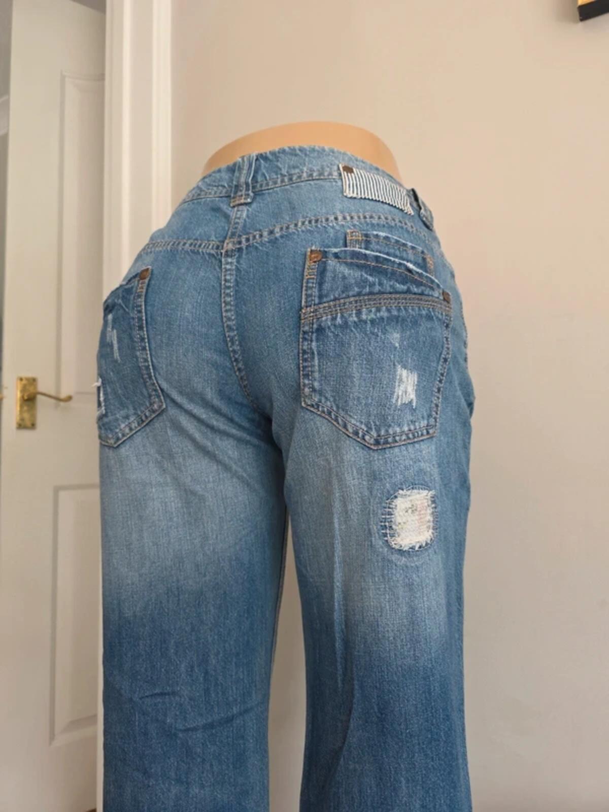 Next Vintage Y2K Mid Rise Relaxed Wide Leg Jeans UK Size 12
