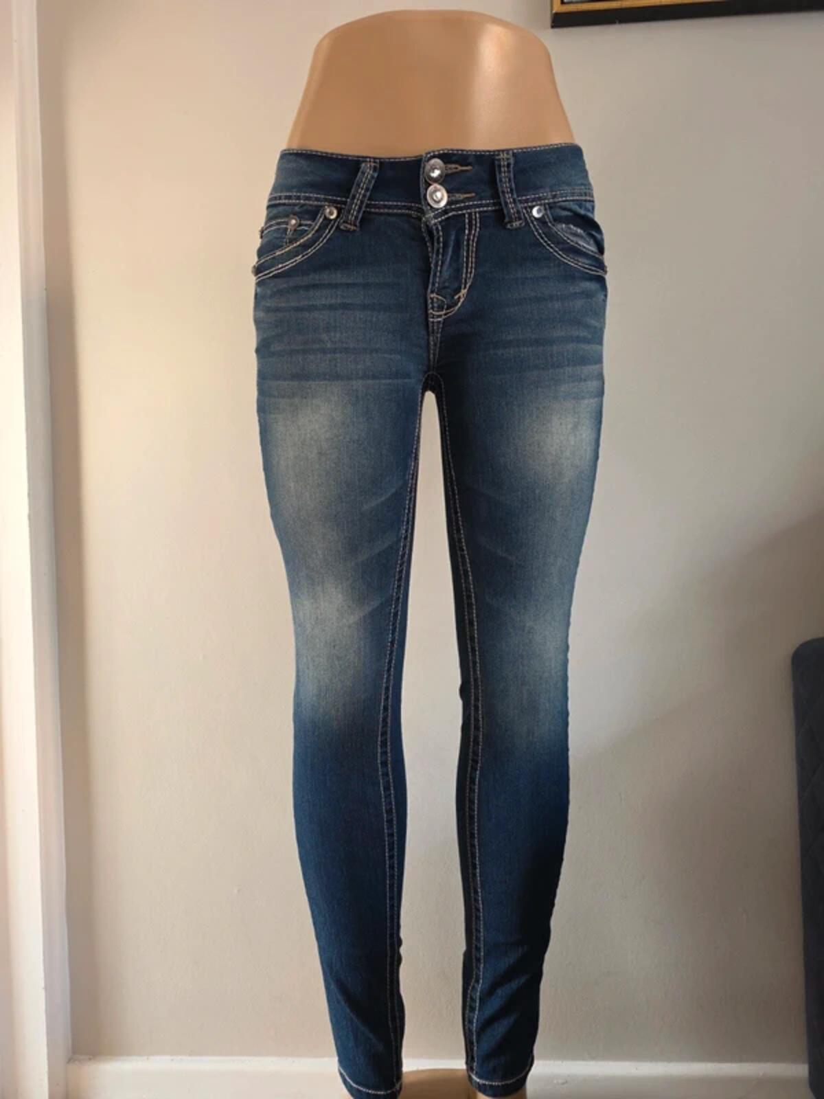 Wallflower Vintage Y2K Low Rise Bling Skinny Jeans UK Size 4
