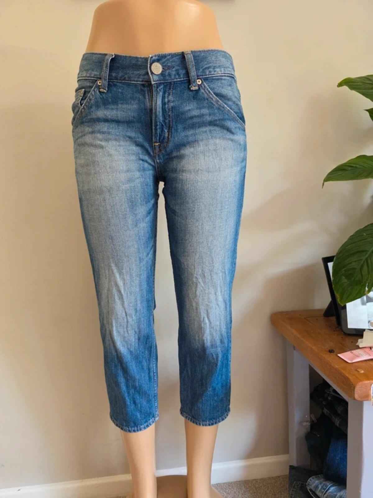 Vintage Y2K Uniqlo Mid Rise Cropped Jeans UK Size 10/12