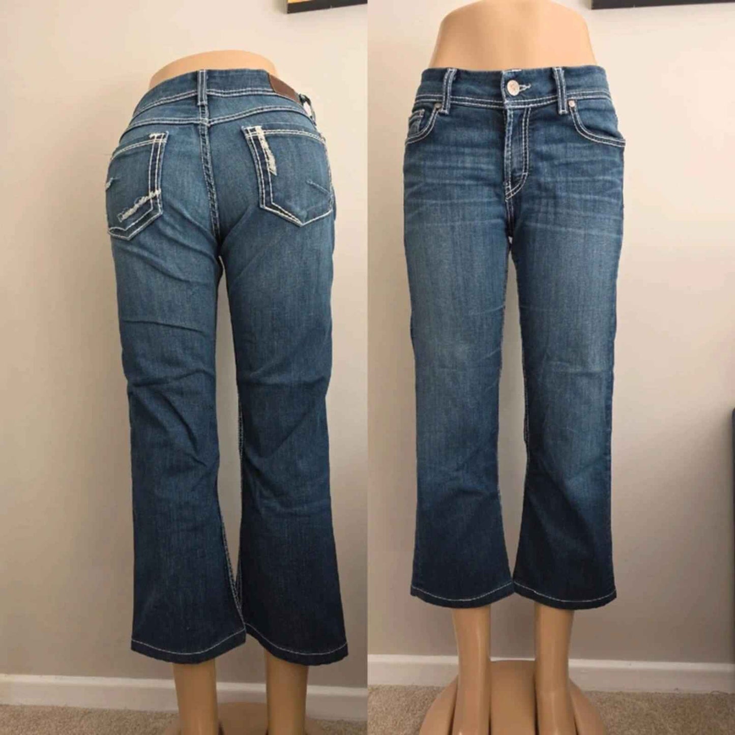 BKE Mid Rise Capri Vintage Y2K Jeans UK Size 10/12