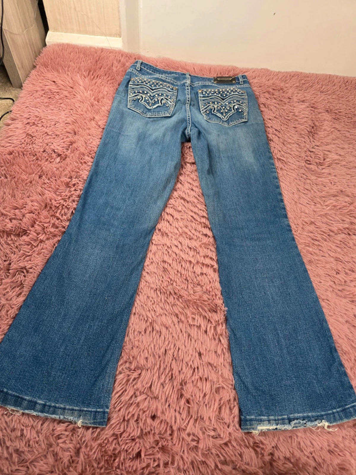 Vintage Y2K Luxe Mid Rise Bootcut Jeans UK Size 10 Petite
