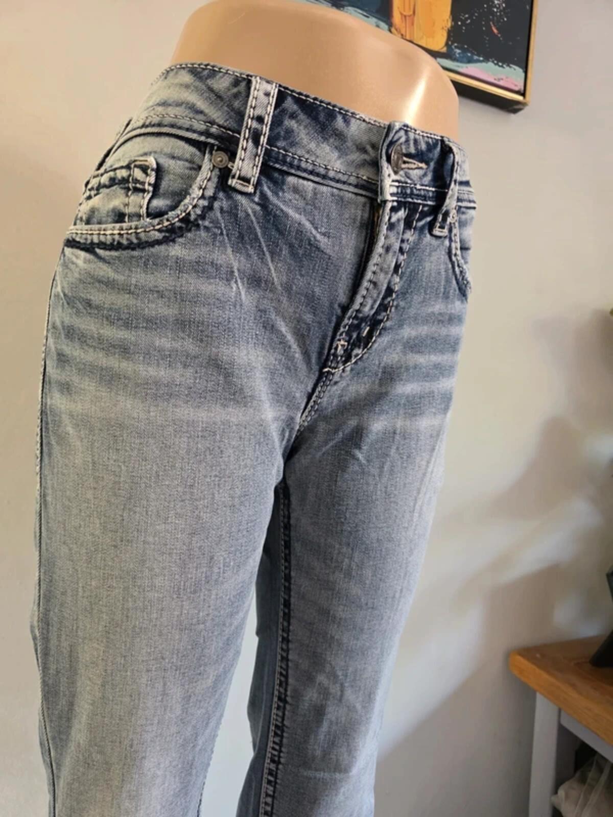 Vintage Y2K Silver Jeans Mid Rise Bootcut UK Size 12