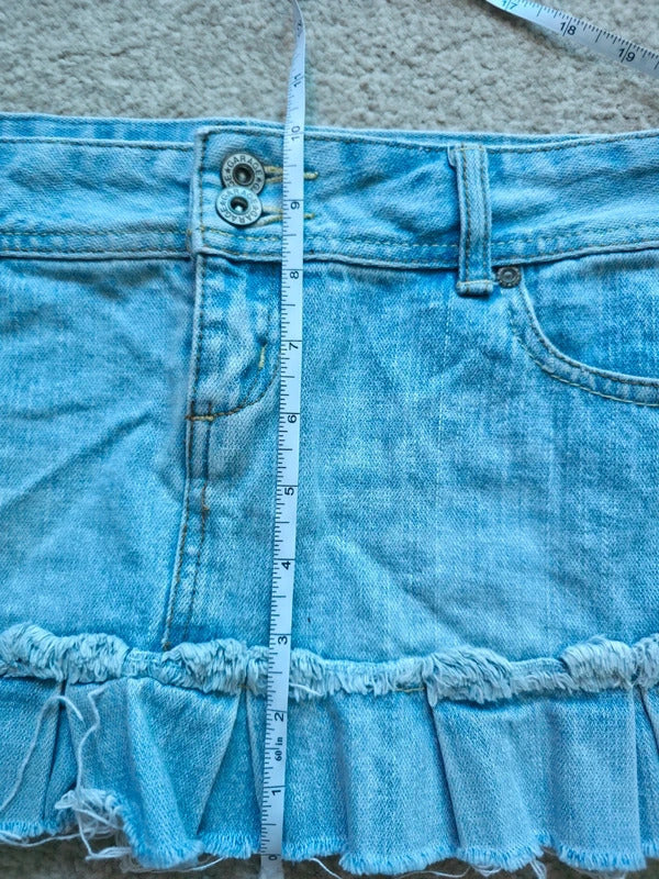 Garage Ultra Low Rise Micro Mini Vintage Y2K Denim Skirt UK Size 8