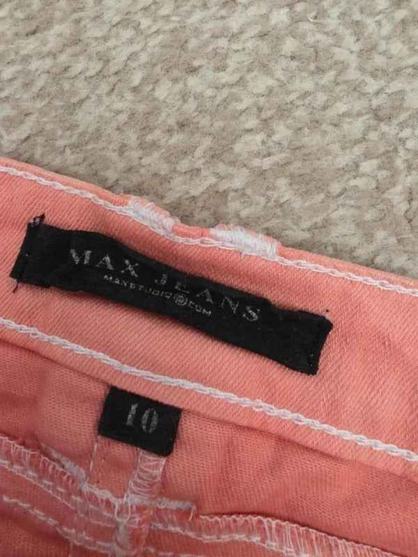 Vintage Y2K Max Jeans Pink Denim Mini Skirt UK Size 14