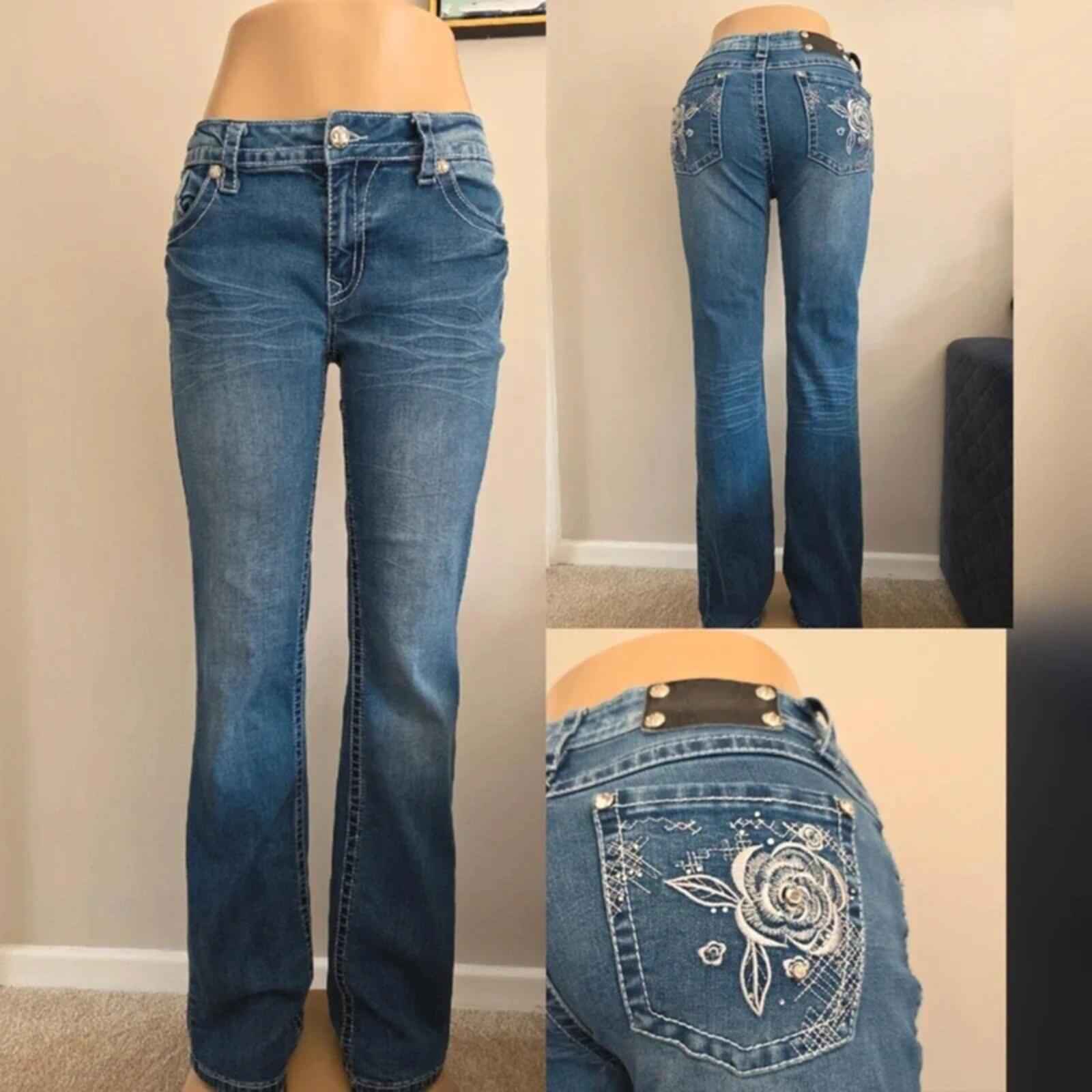 Vivi Diva Mid Rise Bootcut Vintage Y2K Jeans UK Size 10/12 Tall