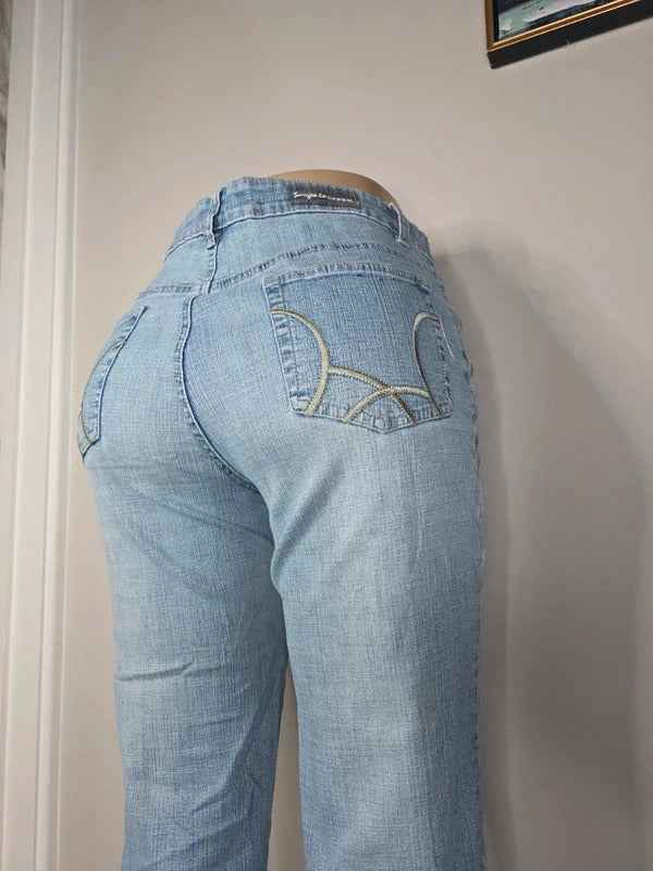 Sergent Pepper Mid Rise Flared Y2K Jeans UK Size 10