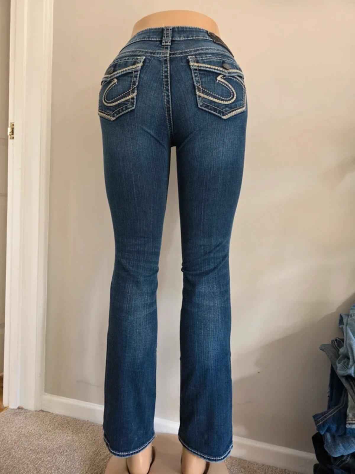 Vintage Y2K Silver Jeans Low Rise Bootcut Jeans UK Size 6