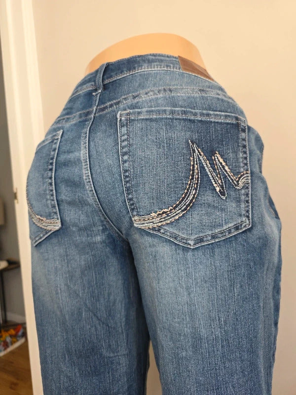 Maurices Mid Rise Wide Bootcut Vintage Y2K Jeans UK Size 20 Petite