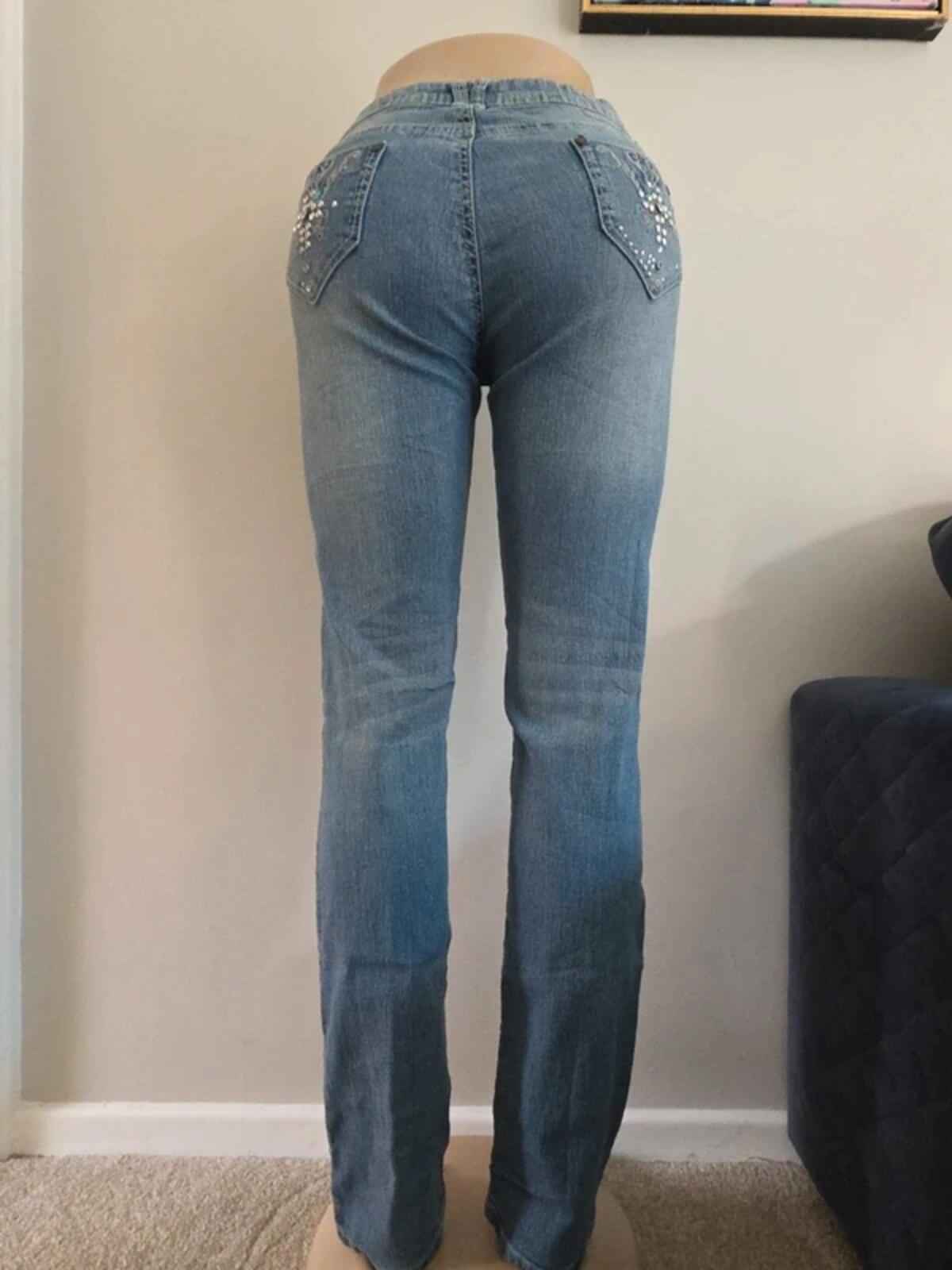 Vintage Brass Low Rise Slim Vintage Y2K Jeans UK Size 8