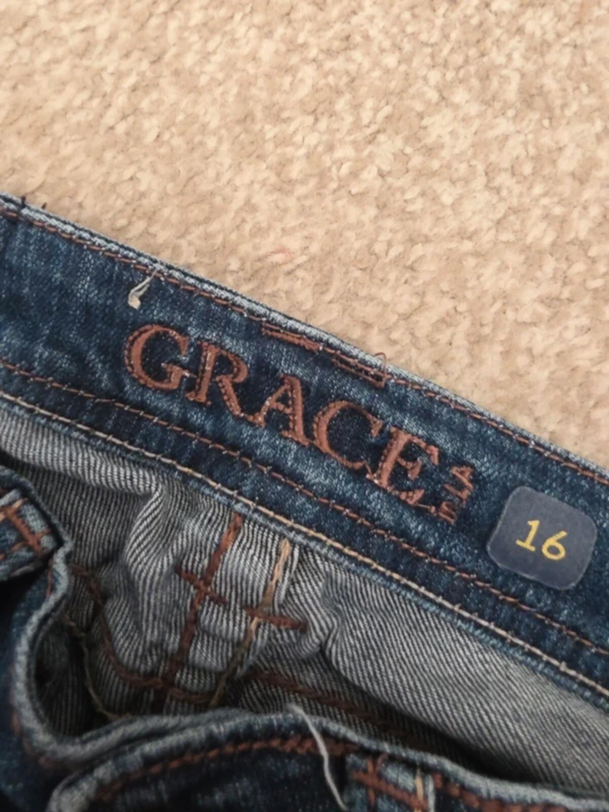 Grace in LA Ultra Low Rise Bootcut Vintage Y2K Jeans UK Size 4/6
