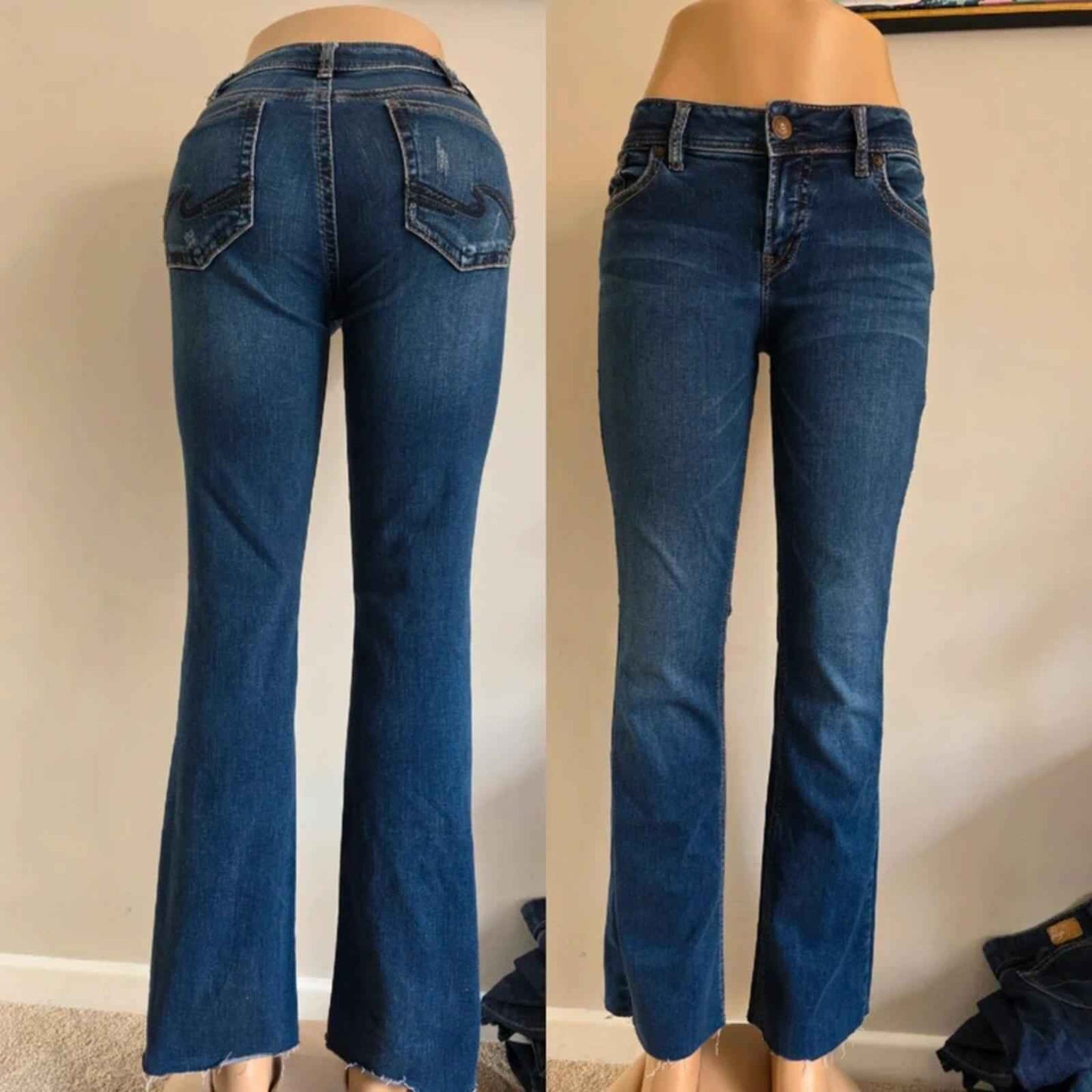 Vintage Y2K Silver Jeans Mid Rise Bootcut Jeans UK Size 12