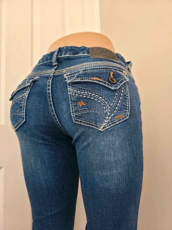 Ariya Low Rise Skinny Bootcut Vintage Y2K Jeans UK Size 8 Petite