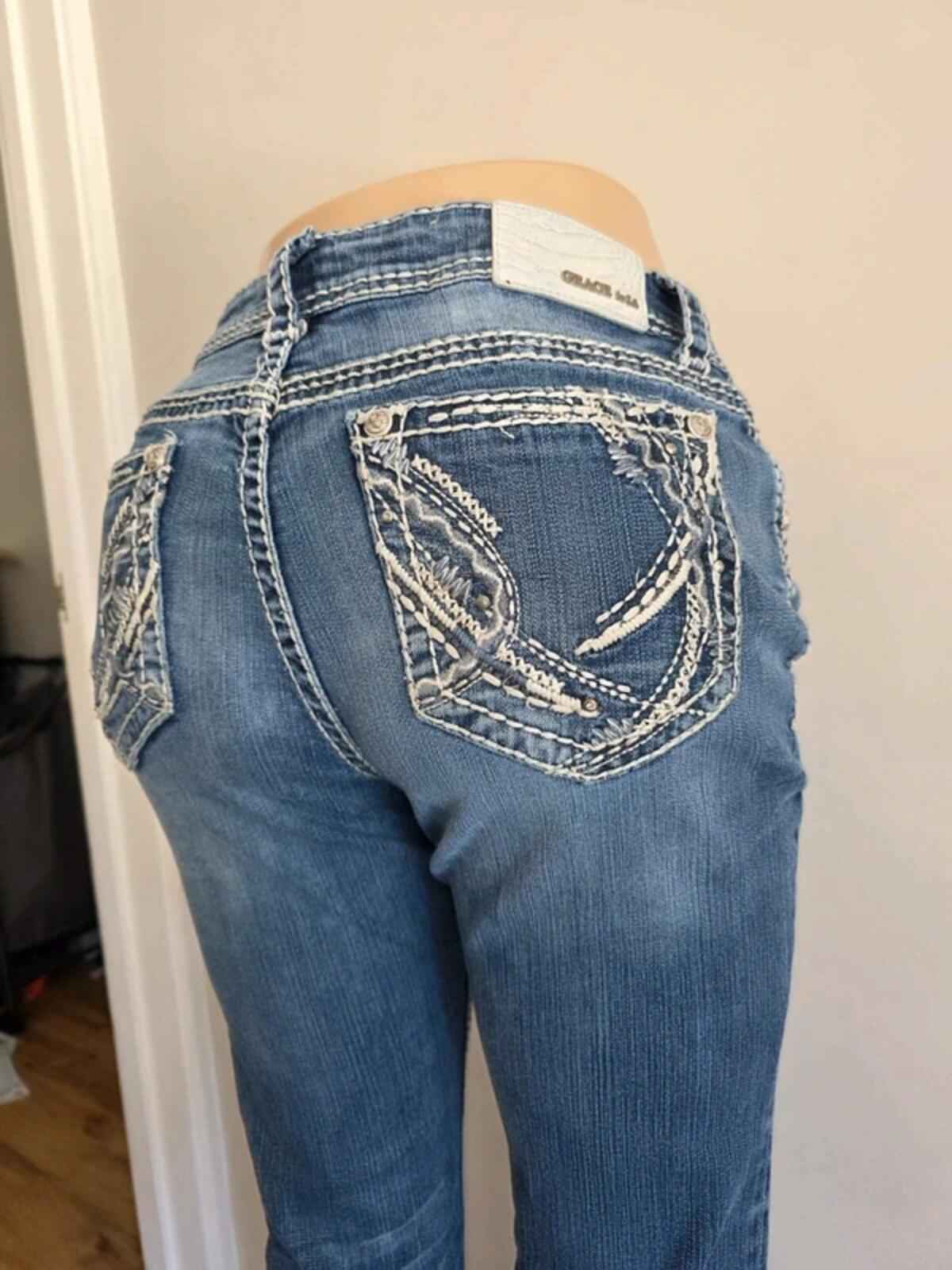 Grace in LA Mid Rise Bootcut Jeans UK Size 12